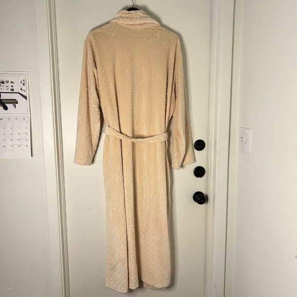 Vintage Karen Luu Home Couture Robe Women’s L Ivory Velour - Picture 2 of 9